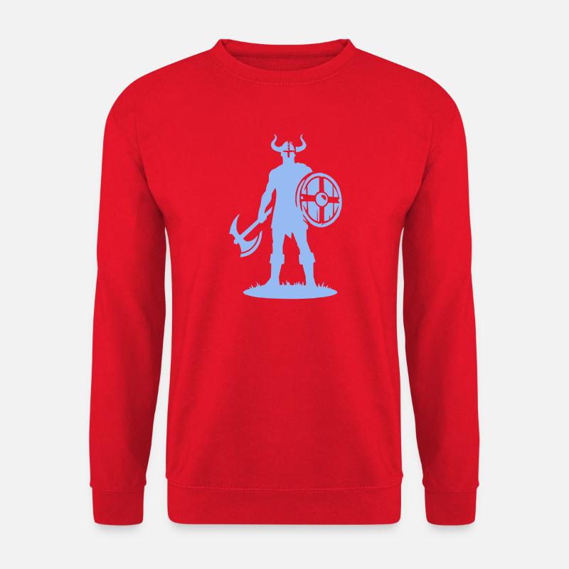 Vikingischer Krieger mit Schild - Unisex Pullover - Rot