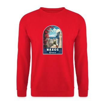 Explore Mediterranean Paradise Naxos In Greece - Unisex Sweatshirt - red - Front - Alina (178cm) & Michal (187cm)
