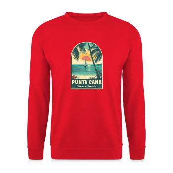 Discover Punta Cana Dominican Republic - Unisex Sweatshirt - red - Front - Alina (178cm) & Michal (187cm)