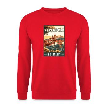 Découvrez le superbe joyau historique de Nuremberg en Allemagne - Sweat-shirt Unisexe - rouge - Devant - Alina (178cm) & Michal (187cm)