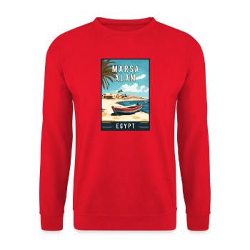 Experience Red Sea Paradise Marsa Alam in Egypt - Unisex Sweatshirt - red - Front - Alina (178cm) & Michal (187cm)