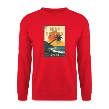 Explorez les îles Canaries et Gran Canaria en Espagne - Sweat-shirt Unisexe - rouge - Devant - Alina (178cm) & Michal (187cm)