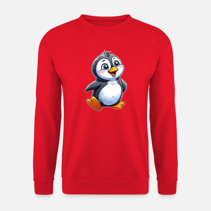 Cuddly Penguin Charm - Unisex Sweatshirt - red