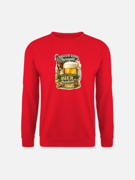Biertrinken statt Therapie - Unisex Pullover - Rot