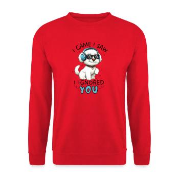 Cartoon Maltese I Came I Saw I Ignored You - Unisex Sweatshirt - red - Front - Alina (178cm) & Michal (187cm)