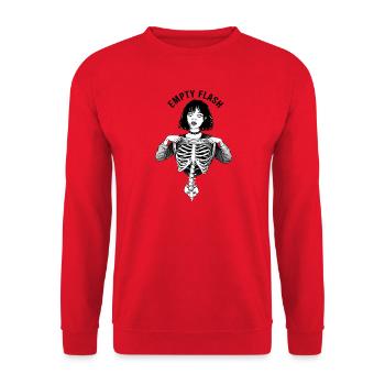 Leere Flash Skeleton - Unisex Pullover - Rot - Vorne - Alina (178cm) & Michal (187cm)