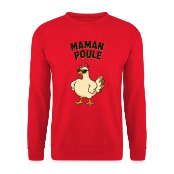 Maman poule  - Sweat-shirt Unisexe - rouge - Devant - Alina (178cm) & Michal (187cm)
