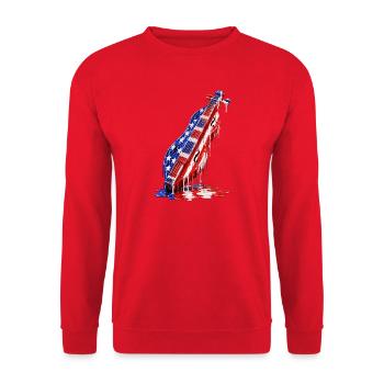 Dulcimer Musiker Zupfinstrument Hackbrett USA - Unisex Pullover - Rot - Vorne - Alina (178cm) & Michal (187cm)