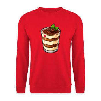 Tiramisu im Glas Kaffeecreme - Unisex Pullover - Rot - Vorne - Alina (178cm) & Michal (187cm)