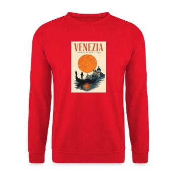 Erleben Sie Venetien in Italien und romantische Kanäle - Unisex Pullover - Rot - Vorne - Alina (178cm) & Michal (187cm)