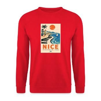 Erleben Sie schöne französisch-französische Küsteneleganz - Unisex Pullover - Rot - Vorne - Alina (178cm) & Michal (187cm)