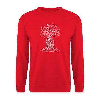 Baobab-Baum des Lebens - Unisex Pullover - Rot - Vorne - Alina (178cm) & Michal (187cm)