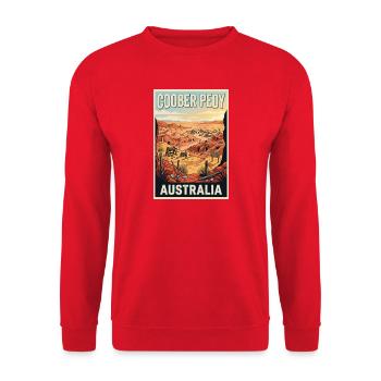 Erleben Sie Outback of Coober Pedy in Australien - Unisex Pullover - Rot - Vorne - Alina (178cm) & Michal (187cm)