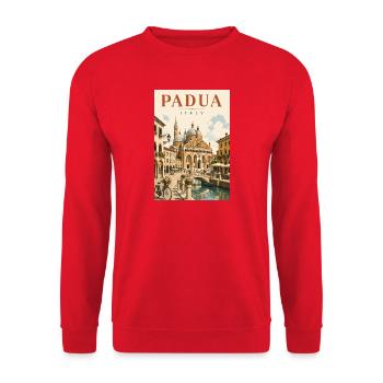 Entdecken Sie die historische italienische Stadt Padua in Italien - Unisex Pullover - Rot - Vorne - Alina (178cm) & Michal (187cm)