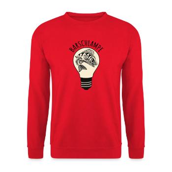 Barschlampe Angeln Barsch Lustiges Wortspiel - Unisex Pullover - Rot - Vorne - Alina (178cm) & Michal (187cm)
