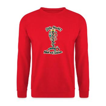 Stille Nacht ned auf Station - Unisex Pullover - Rot - Vorne - Alina (178cm) & Michal (187cm)