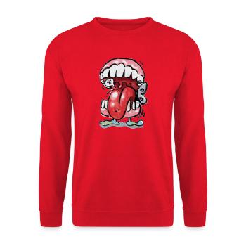 Klappergebiss - Unisex Pullover - Rot - Vorne - Alina (178cm) & Michal (187cm)