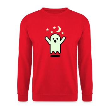 Glow in the dark Geister - Unisex Pullover - Rot - Vorne - Alina (178cm) & Michal (187cm)