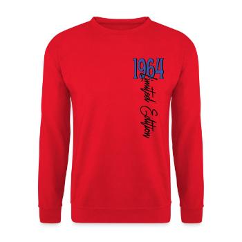 1964 Vintage anniversaire drôles dictons - Sweat-shirt Unisexe - rouge - Devant - Alina (178cm) & Michal (187cm)
