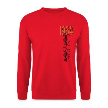 1964 Vintage anniversaire drôles dictons - Sweat-shirt Unisexe - rouge - Devant - Alina (178cm) & Michal (187cm)