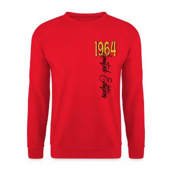 1964 Vintage anniversaire drôles dictons - Sweat-shirt Unisexe - rouge - Devant - Alina (178cm) & Michal (187cm)