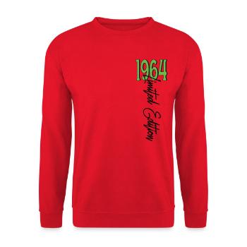 1964 Vintage anniversaire drôles dictons - Sweat-shirt Unisexe - rouge - Devant - Alina (178cm) & Michal (187cm)
