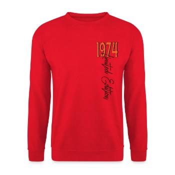 1974 Vintage anniversaire drôles dictons - Sweat-shirt Unisexe - rouge - Devant - Alina (178cm) & Michal (187cm)
