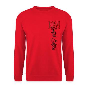 1984 Vintage anniversaire drôles dictons - Sweat-shirt Unisexe - rouge - Devant - Alina (178cm) & Michal (187cm)
