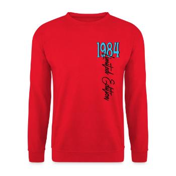 1984 Vintage anniversaire drôles dictons - Sweat-shirt Unisexe - rouge - Devant - Alina (178cm) & Michal (187cm)