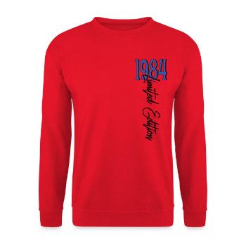 1984 Vintage anniversaire drôles dictons - Sweat-shirt Unisexe - rouge - Devant - Alina (178cm) & Michal (187cm)
