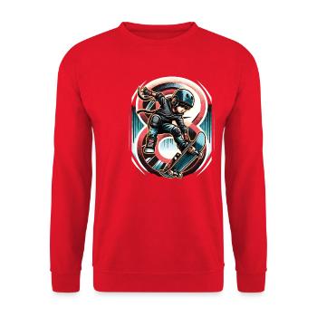 Skateboard Skater Design pour les garçons de 8 ans - Sweat-shirt Unisexe - rouge - Devant - Alina (178cm) & Michal (187cm)