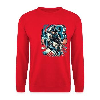Skateboard Skater Design pour les garçons de 8 ans - Sweat-shirt Unisexe - rouge - Devant - Alina (178cm) & Michal (187cm)