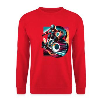 Skateboard Skater Design pour les garçons de 8 ans - Sweat-shirt Unisexe - rouge - Devant - Alina (178cm) & Michal (187cm)