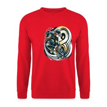Skateboard Skater Design pour les garçons de 8 ans - Sweat-shirt Unisexe - rouge - Devant - Alina (178cm) & Michal (187cm)