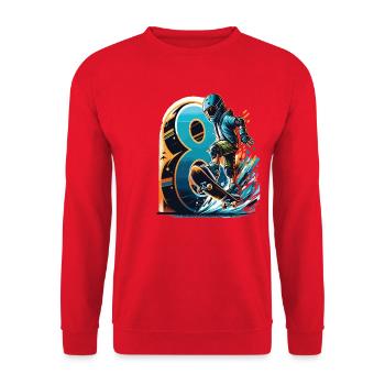 Skateboard Skater Design pour les garçons de 8 ans - Sweat-shirt Unisexe - rouge - Devant - Alina (178cm) & Michal (187cm)