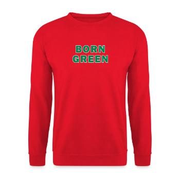 Born Green Strong Typography - Unisex Sweatshirt - red - Front - Alina (178cm) & Michal (187cm)