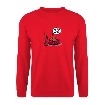 Om-Häufchen - Unisex Pullover - Rot - Vorne - Alina (178cm) & Michal (187cm)