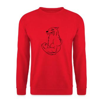 strong_wolf - Sweat-shirt Unisexe - rouge - Devant - Alina (178cm) & Michal (187cm)