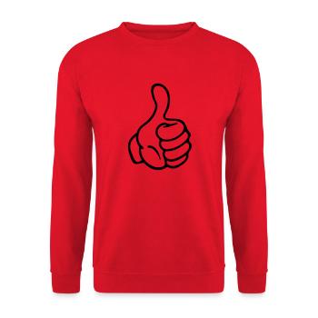 hand design - Unisex Pullover - Rot - Vorne - Alina (178cm) & Michal (187cm)
