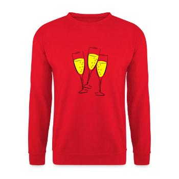 sekt glaeser illustration - Unisex Pullover - Rot - Vorne - Alina (178cm) & Michal (187cm)