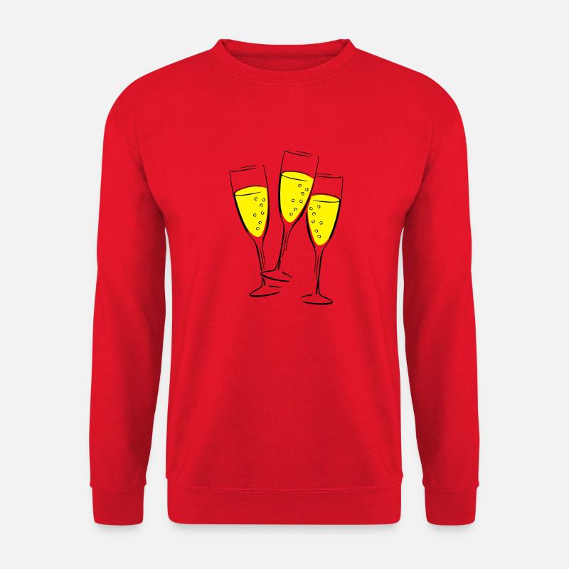 sekt glaeser illustration - Unisex Pullover - Rot