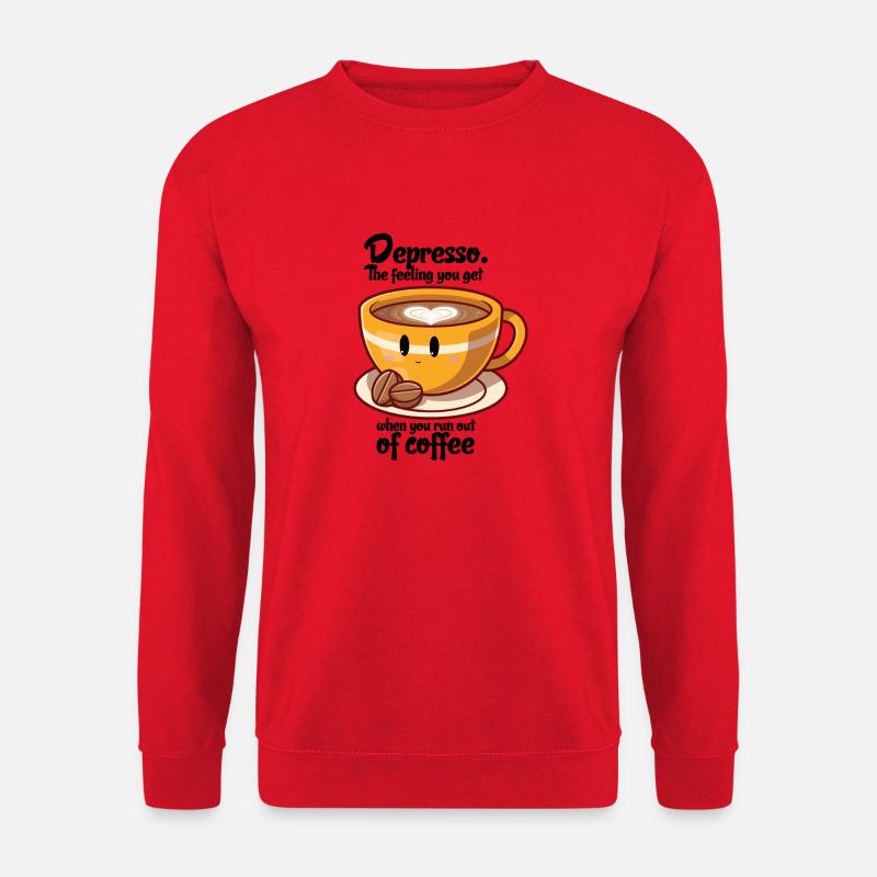 Kaffetasse Liebhaber Kaffee Gelb mit Spruch - Unisex Pullover - Rot