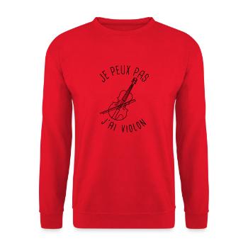 Je peux pas violon - Sweat-shirt Unisexe - rouge - Devant - Alina (178cm) & Michal (187cm)