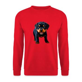 Rottweiler Dogs Dog Puppy Dog Rottweiler Puppy - Unisex Sweatshirt - red - Front - Alina (178cm) & Michal (187cm)