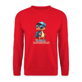 Finally schoolchild school start school start saying - Unisex Sweatshirt - red - Front - Alina (178cm) & Michal (187cm)