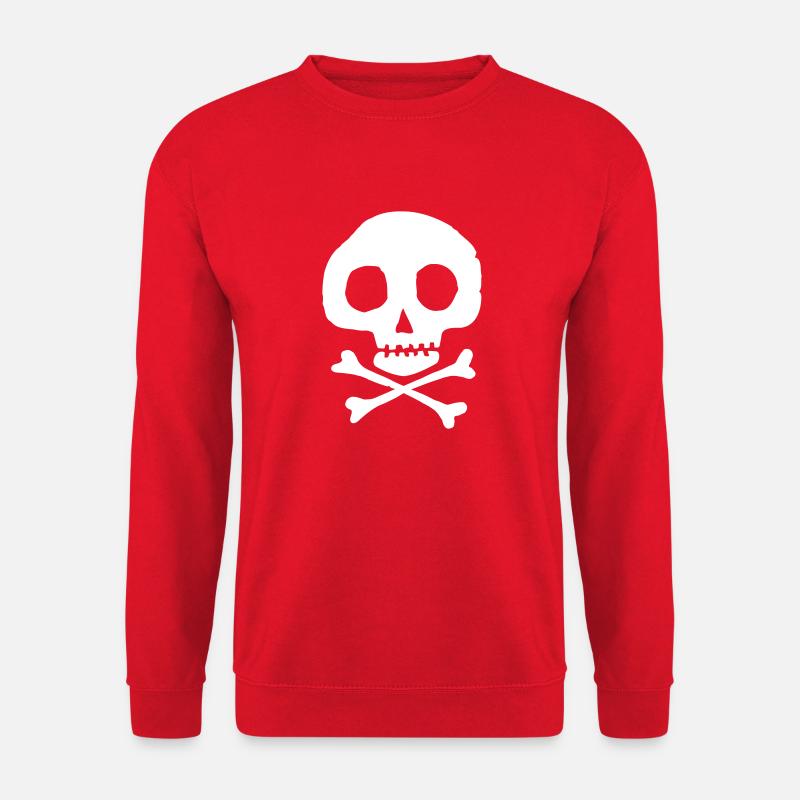 Czaszka i kości - Bluza unisex - czerwony