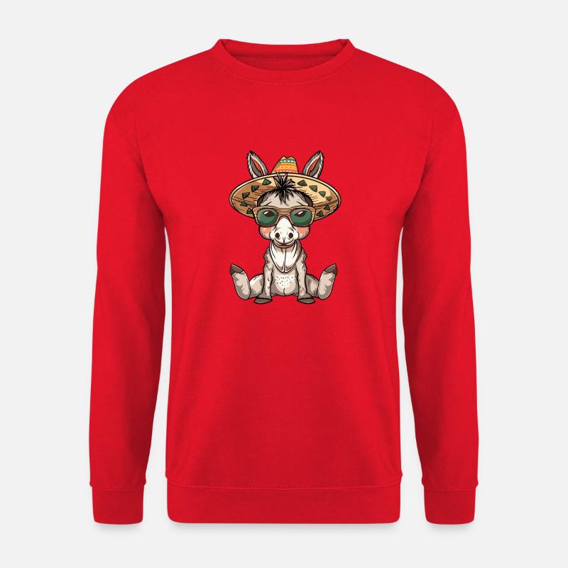 Esel Lustig Sombrero - Unisex Pullover - Rot