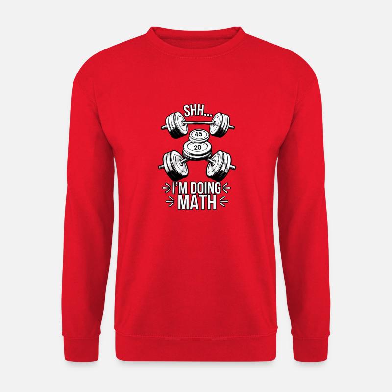 Shh... I'm Doing Math - Funny Gym Design - Unisex Sweatshirt - red