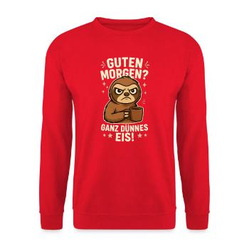 paresseux très mince glace matin grouch - Sweat-shirt Unisexe - rouge - Devant - Alina (178cm) & Michal (187cm)