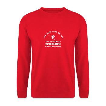 SKIFAHREN-warten auf - Unisex Pullover - Rot - Vorne - Alina (178cm) & Michal (187cm)
